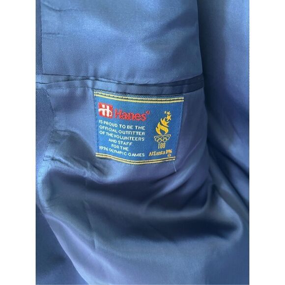 PRISTINE Vintage 1996 Olympics Atlanta Blue Volunteer Blazer Jacket by Hanes 41 - Picture 3 of 9